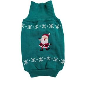 Christmas Dog Sweater Holiday Santa‎ Claus Snowflake Knit Pet Apparel Large